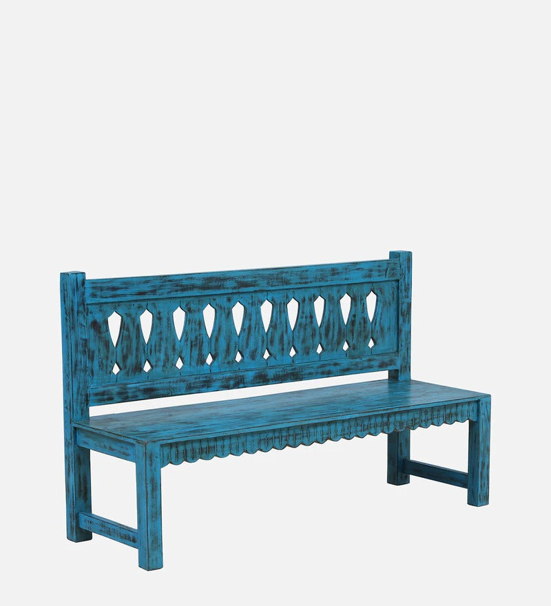 Solid Wood Bench In Distress Finish - J.L.HOME DECOR