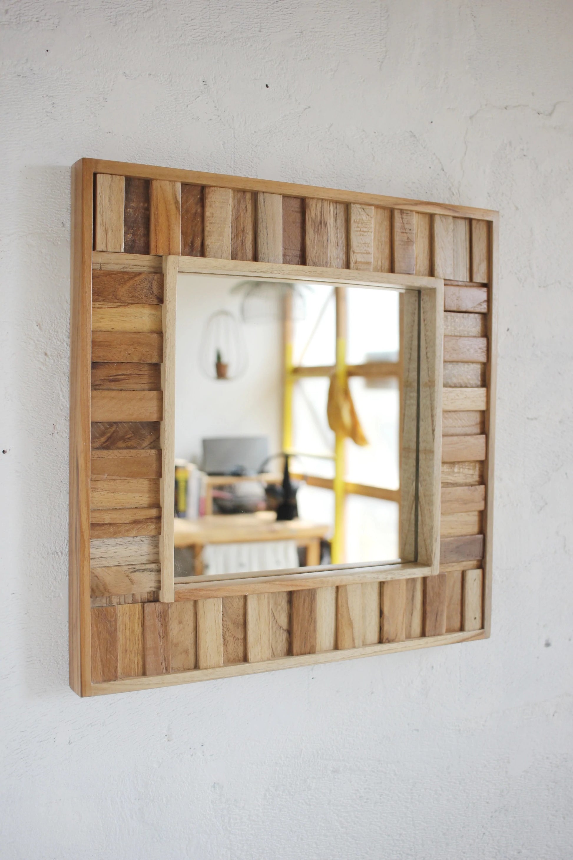 Patchwork Mirror in Solid Wood - J.L.HOME DECOR
