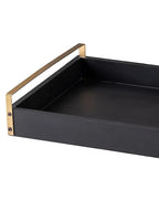 Black and Gold Serving Tray (L-17.15in, W-12in) - J.L.HOME DECOR