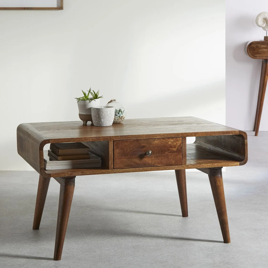 Mid Century Coffee Table with Walnut Finish - J.L.HOME DECOR