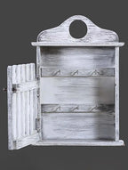 House of Keys Distressed White Handcrafted Mango Wood Key Holder (10in x 14in) - J.L.HOME DECOR