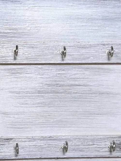 House of Keys Distressed White Handcrafted Mango Wood Key Holder (10in x 14in) - J.L.HOME DECOR