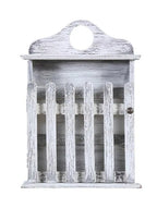 House of Keys Distressed White Handcrafted Mango Wood Key Holder (10in x 14in) - J.L.HOME DECOR