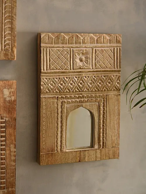 Explore an extensive range of wall mirror designs, including wall mirror designs for living rooms, jharokha mirrors, carved wooden mirror frames, and decorative mirrors. Discover pink mirrors, small decorative mirrors, makeup hand mirrors, and mirror art wall decor to enhance any space. Perfect for bedrooms, bathrooms, and living rooms, our collection includes vintage mirrors, rustic frames, modern jharokhas, and aesthetic wall mirrors. Shop online for wooden jharokhas, carved mirror frames, and unique mirr