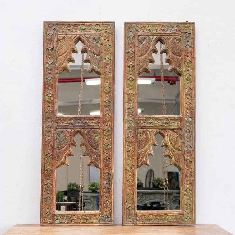 Vintage Carved Mirror Frame Set of Two - J.L.HOME DECOR